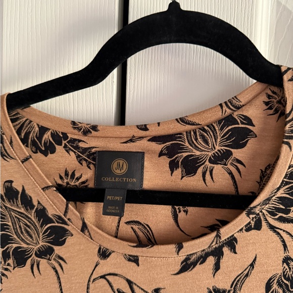 Floral Print Tan Top - Picture 3 of 3